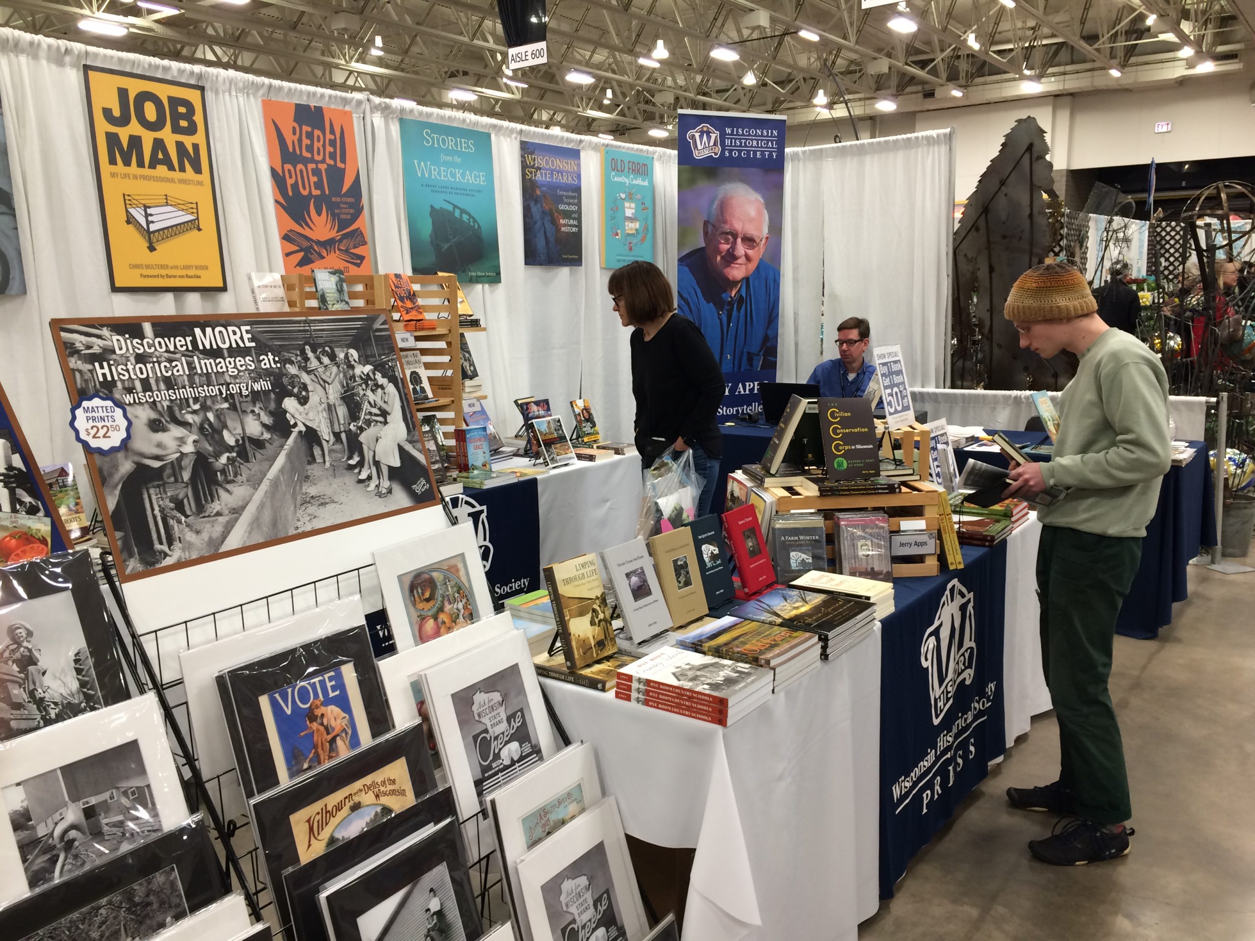 UW Press booth selling books