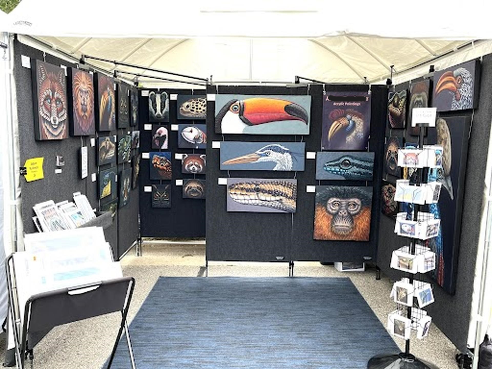 display of animal paintings