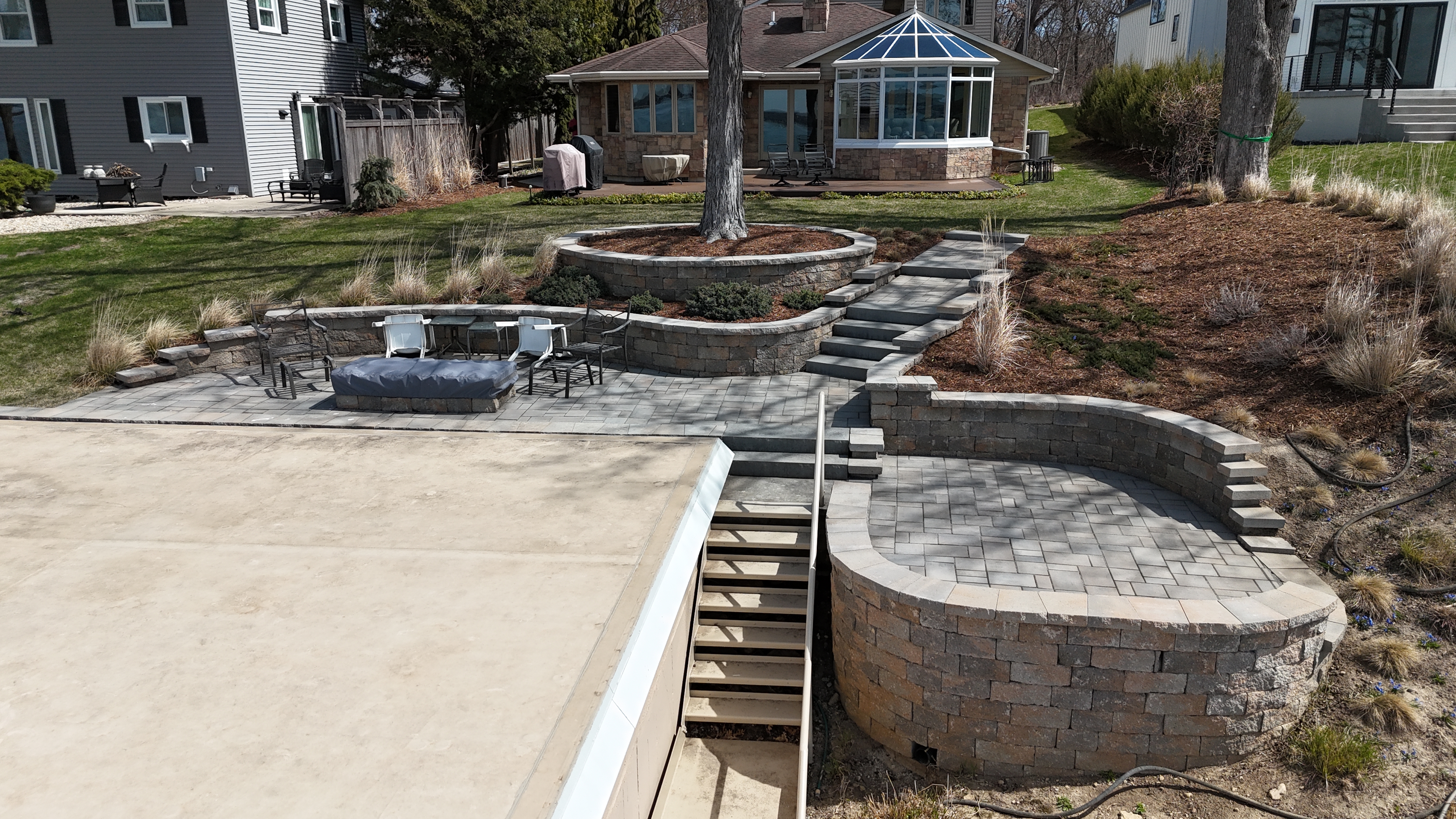 landscaped back yard