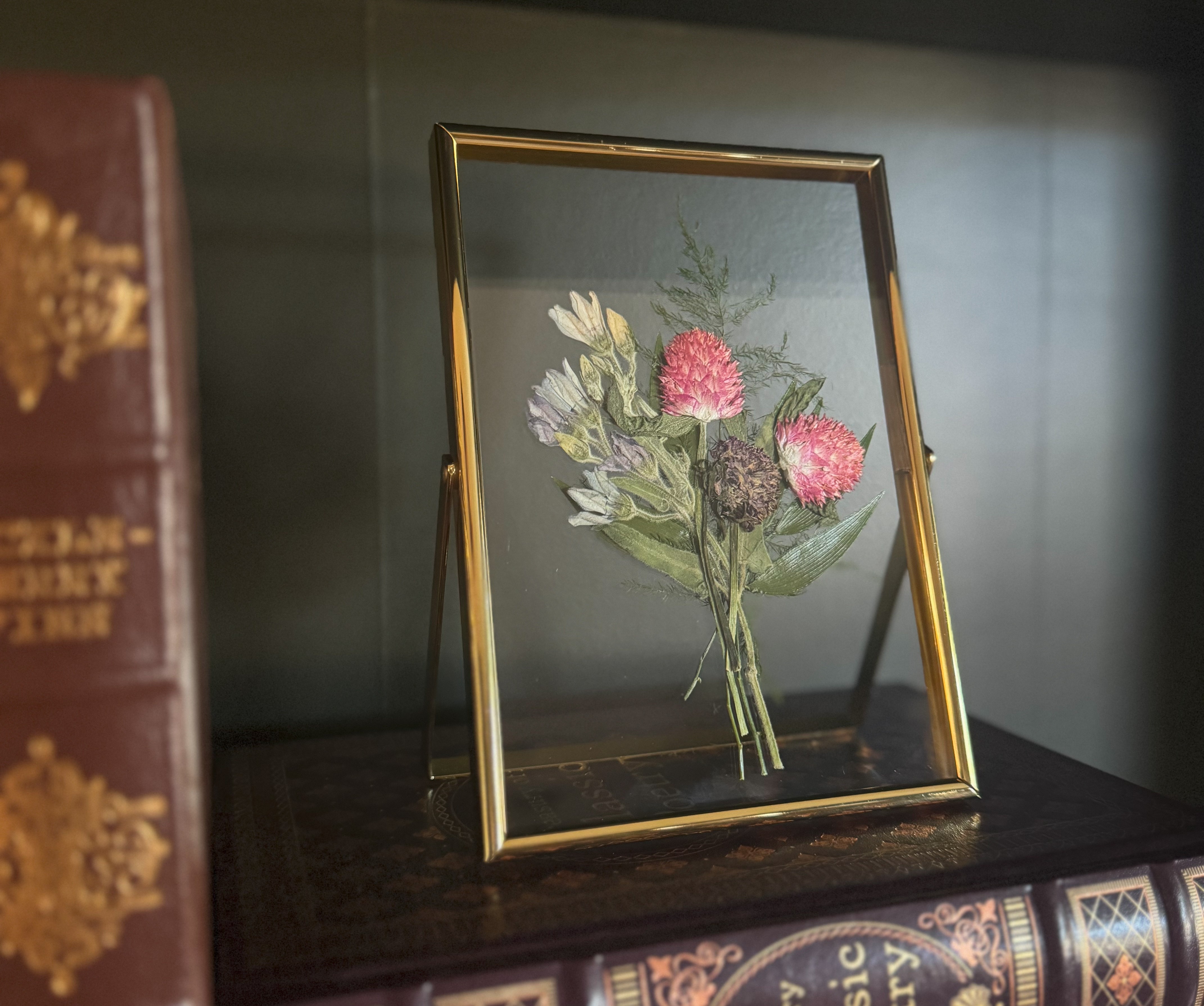 pressed flowers in frame