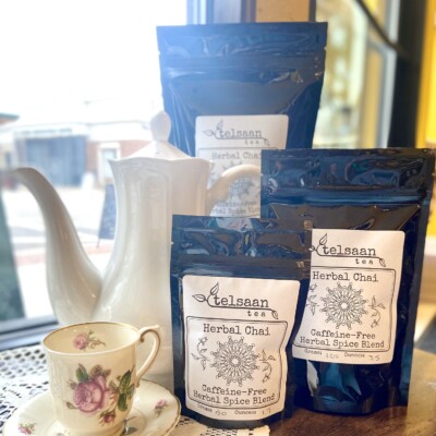 Herbal Chai and porcelain teapot