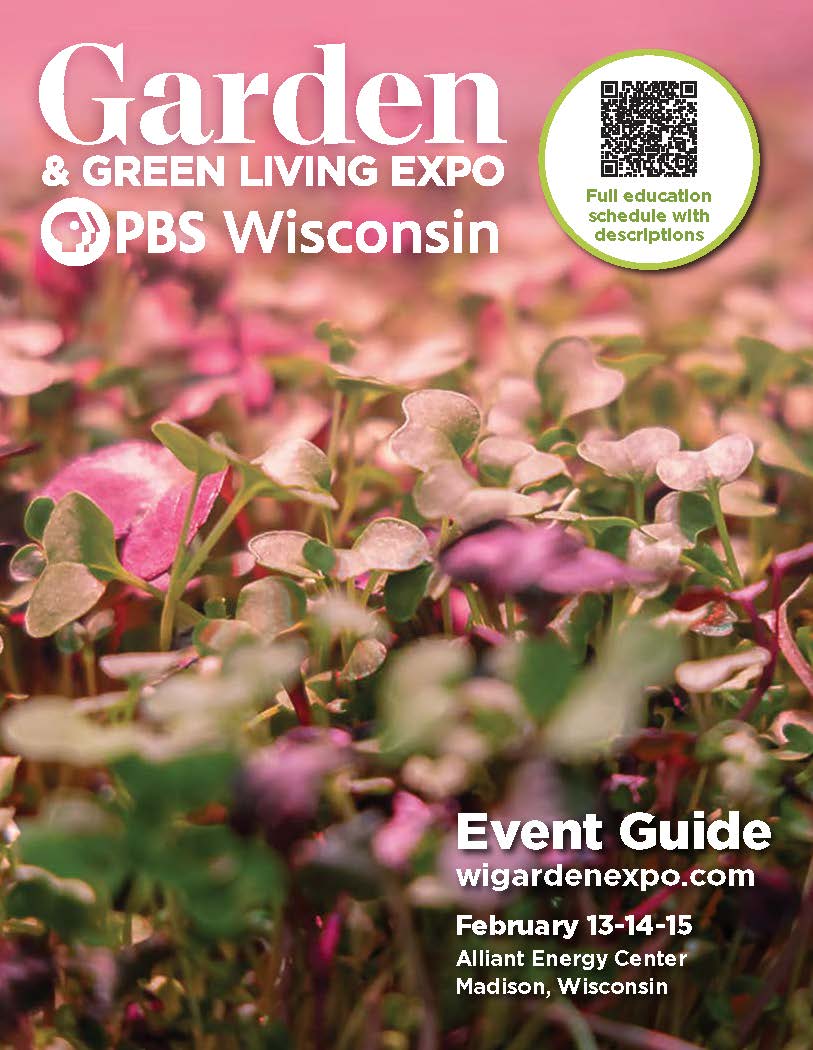 Event guide cover with purple micro greens